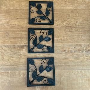 Set of 3 Trivets/Wall Hangings Black Wrought Iron matches to Longaberger items